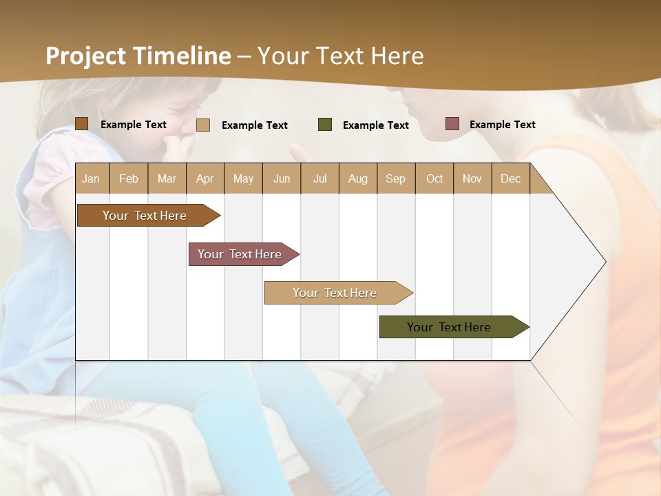 A Woman Sitting On A Bed Talking To A Little Girl PowerPoint Template