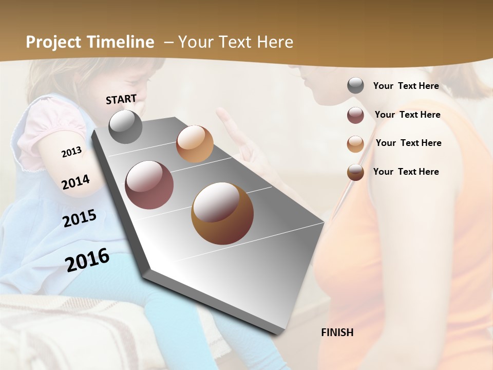 A Woman Sitting On A Bed Talking To A Little Girl PowerPoint Template