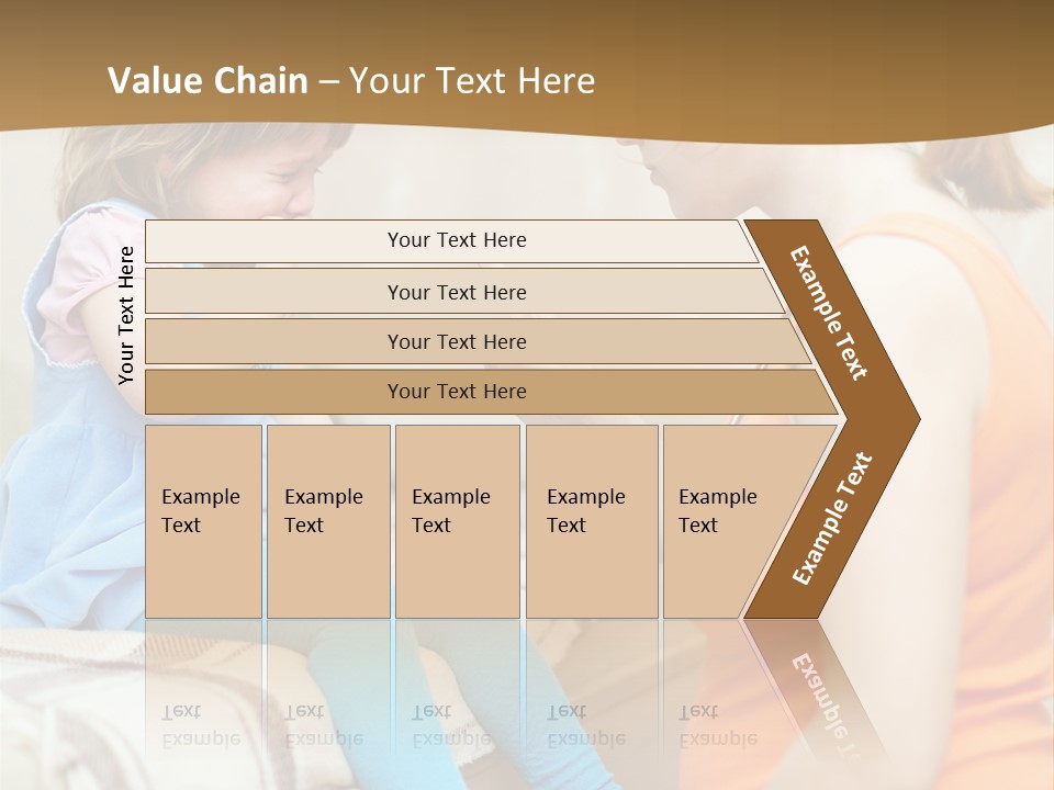 A Woman Sitting On A Bed Talking To A Little Girl PowerPoint Template