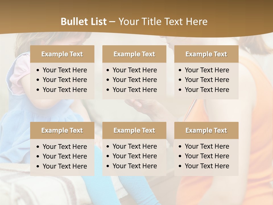 A Woman Sitting On A Bed Talking To A Little Girl PowerPoint Template