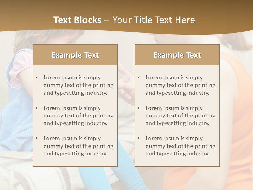 A Woman Sitting On A Bed Talking To A Little Girl PowerPoint Template