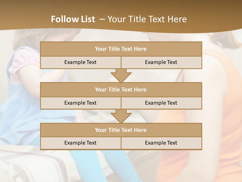 A Woman Sitting On A Bed Talking To A Little Girl PowerPoint Template