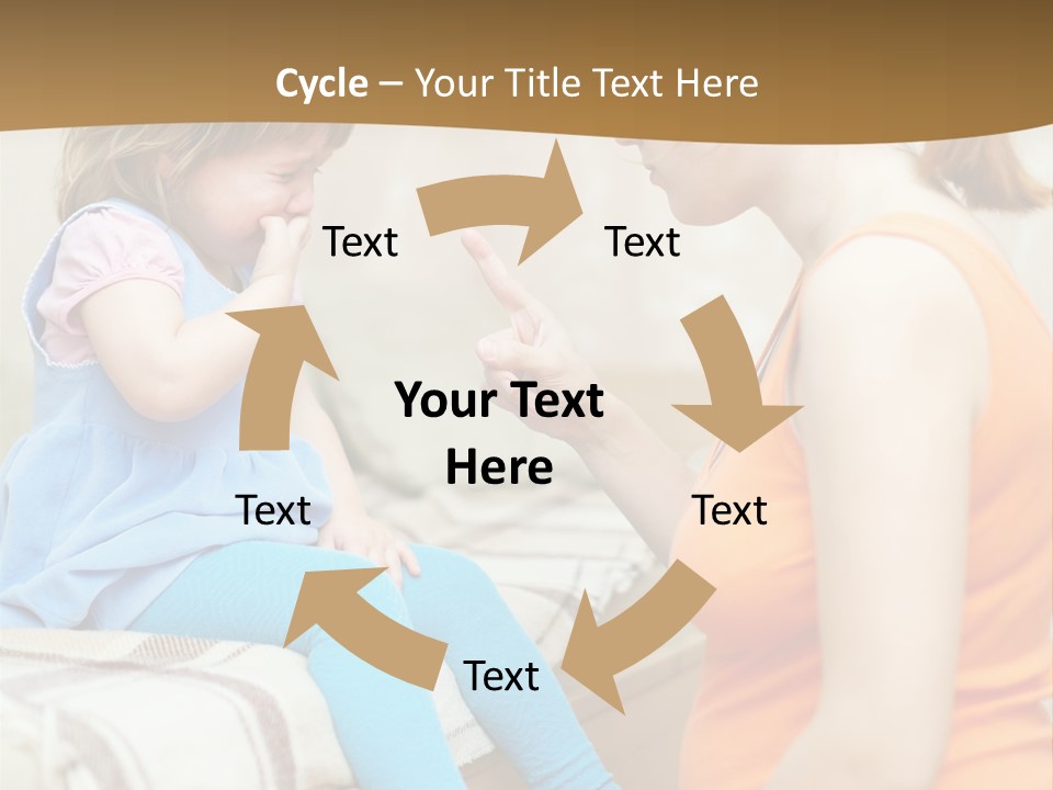 A Woman Sitting On A Bed Talking To A Little Girl PowerPoint Template