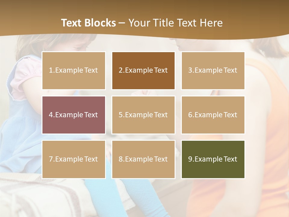 A Woman Sitting On A Bed Talking To A Little Girl PowerPoint Template