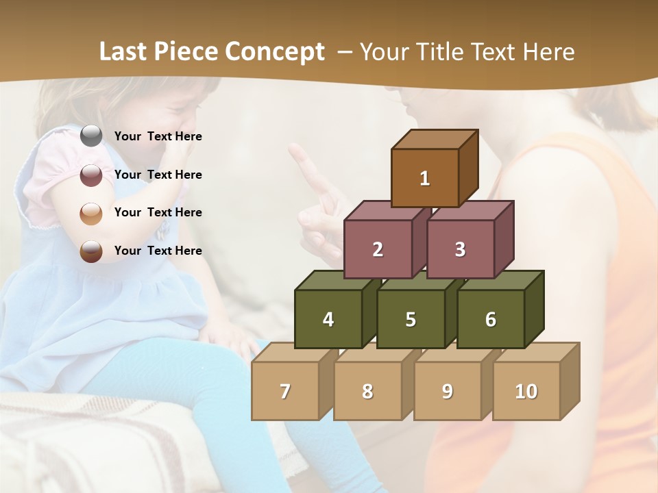 A Woman Sitting On A Bed Talking To A Little Girl PowerPoint Template