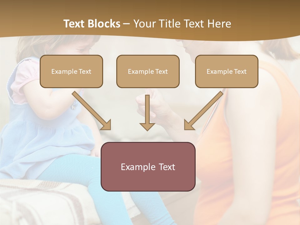 A Woman Sitting On A Bed Talking To A Little Girl PowerPoint Template