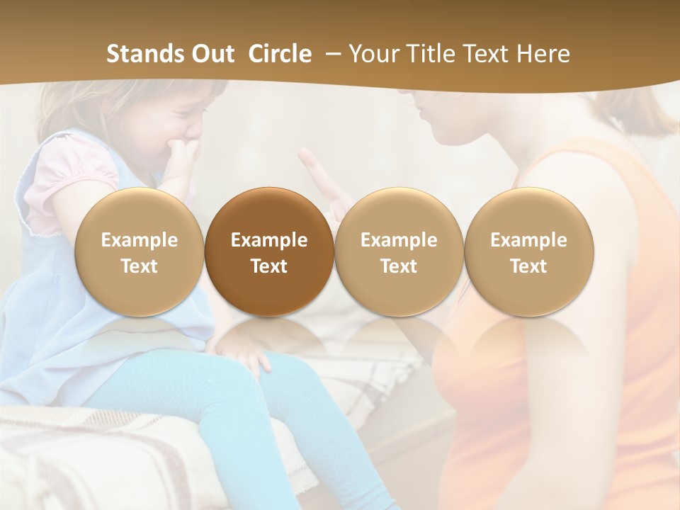 A Woman Sitting On A Bed Talking To A Little Girl PowerPoint Template