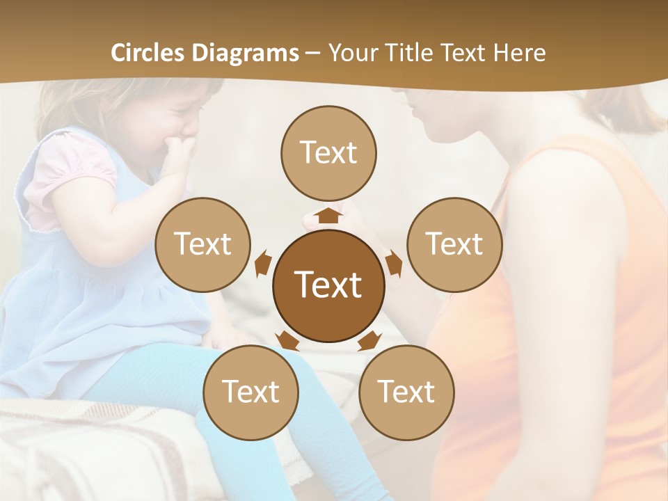 A Woman Sitting On A Bed Talking To A Little Girl PowerPoint Template