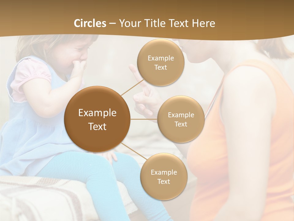 A Woman Sitting On A Bed Talking To A Little Girl PowerPoint Template