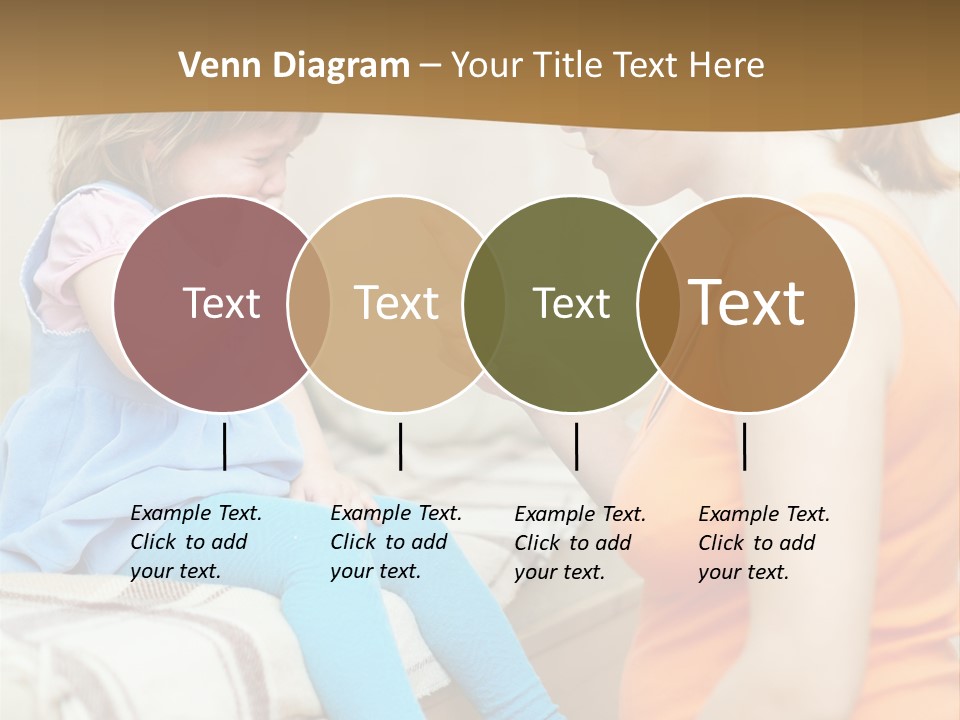 A Woman Sitting On A Bed Talking To A Little Girl PowerPoint Template
