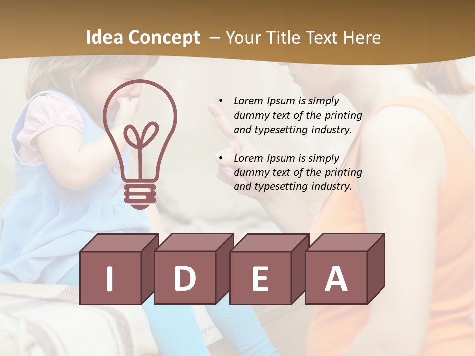 A Woman Sitting On A Bed Talking To A Little Girl PowerPoint Template