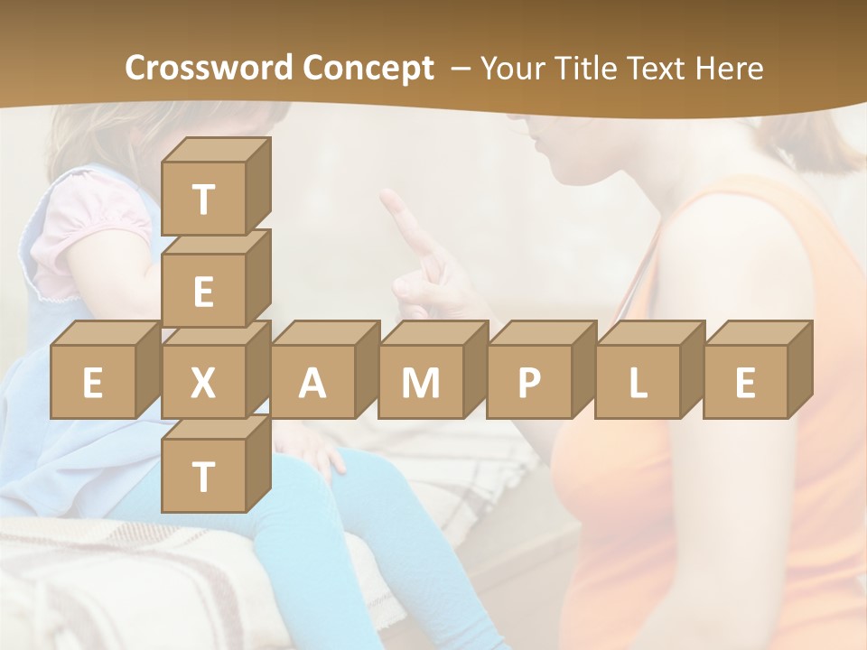 A Woman Sitting On A Bed Talking To A Little Girl PowerPoint Template