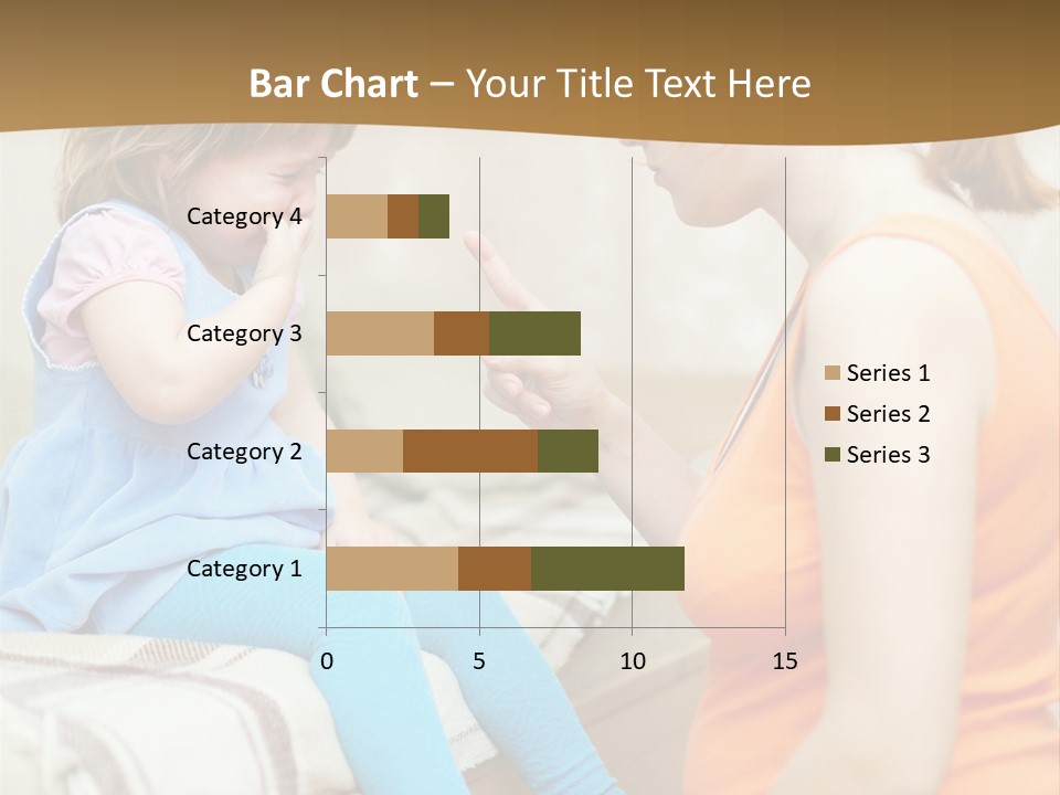 A Woman Sitting On A Bed Talking To A Little Girl PowerPoint Template
