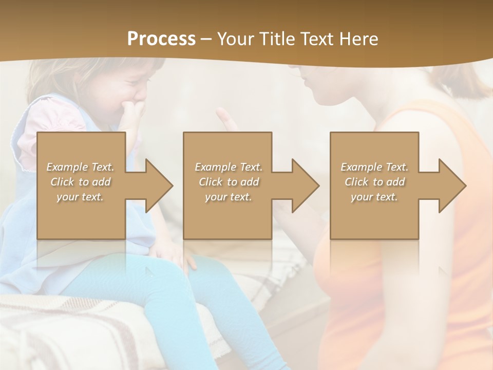 A Woman Sitting On A Bed Talking To A Little Girl PowerPoint Template