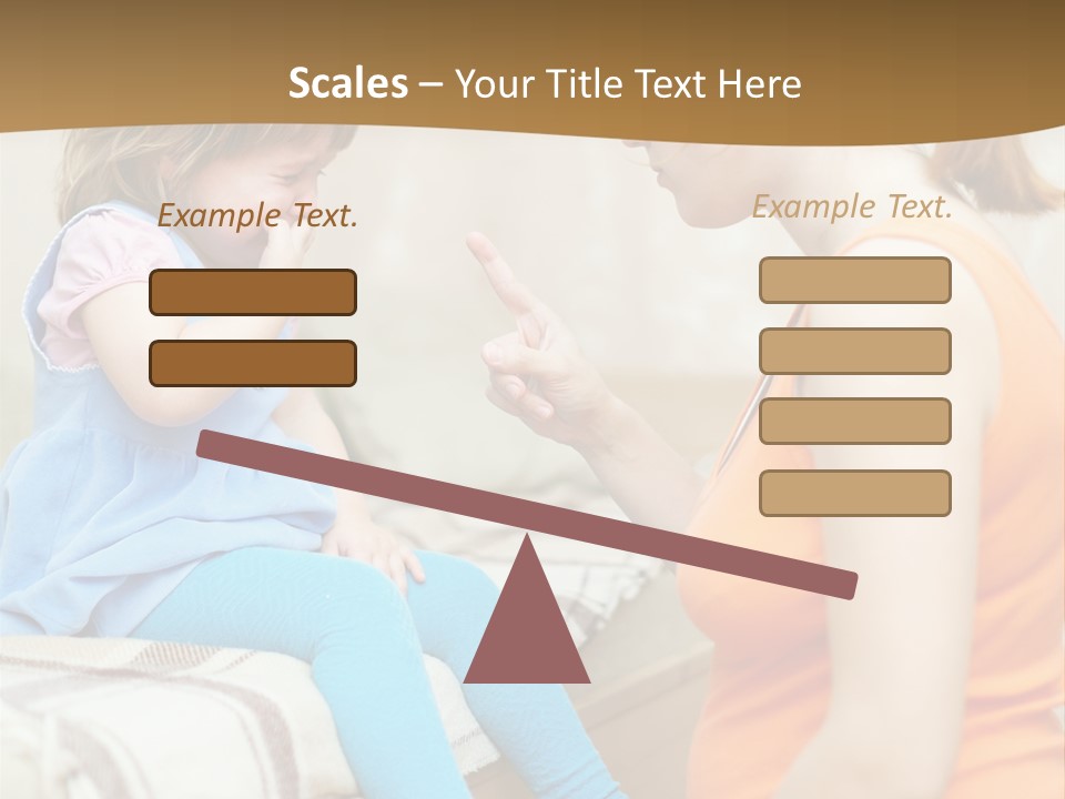 A Woman Sitting On A Bed Talking To A Little Girl PowerPoint Template