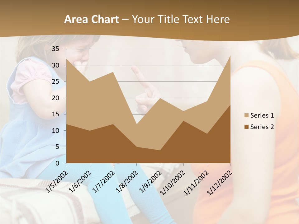 A Woman Sitting On A Bed Talking To A Little Girl PowerPoint Template