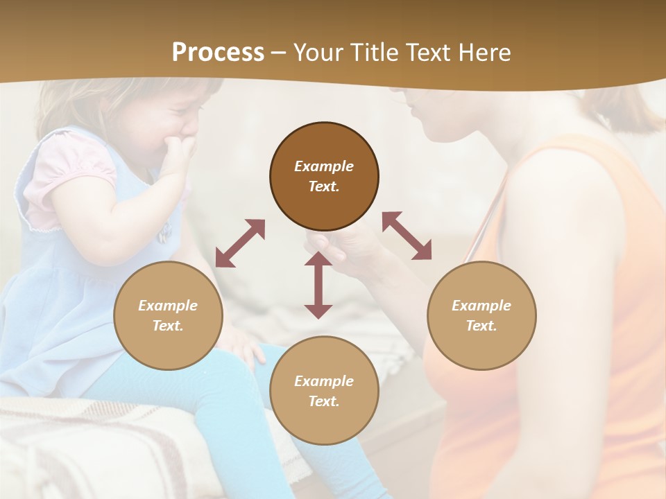 A Woman Sitting On A Bed Talking To A Little Girl PowerPoint Template
