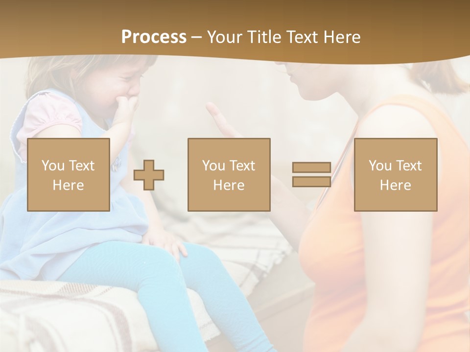 A Woman Sitting On A Bed Talking To A Little Girl PowerPoint Template