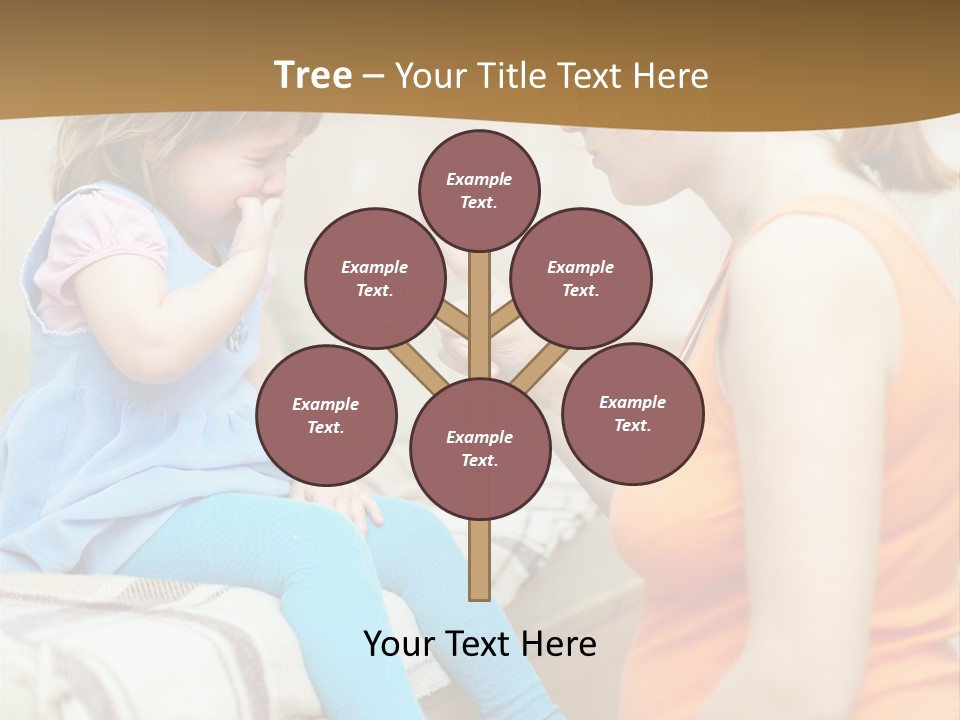 A Woman Sitting On A Bed Talking To A Little Girl PowerPoint Template