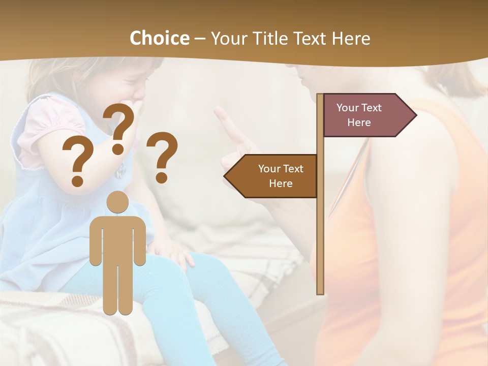 A Woman Sitting On A Bed Talking To A Little Girl PowerPoint Template