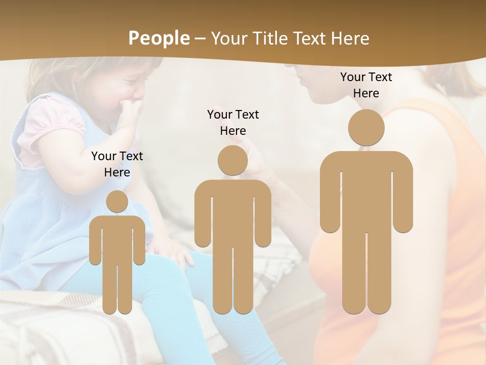 A Woman Sitting On A Bed Talking To A Little Girl PowerPoint Template