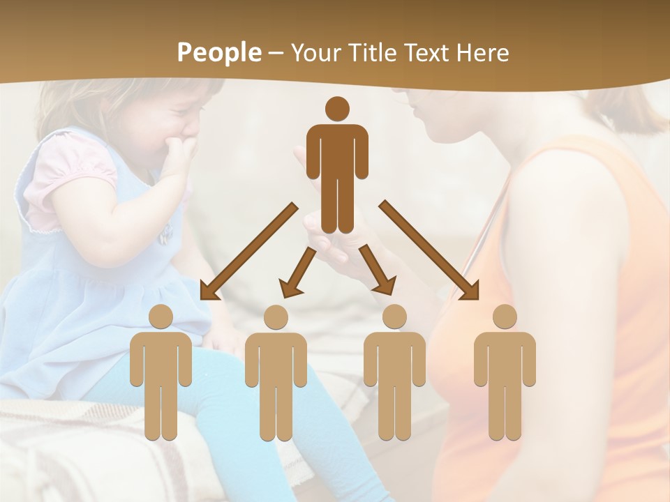 A Woman Sitting On A Bed Talking To A Little Girl PowerPoint Template