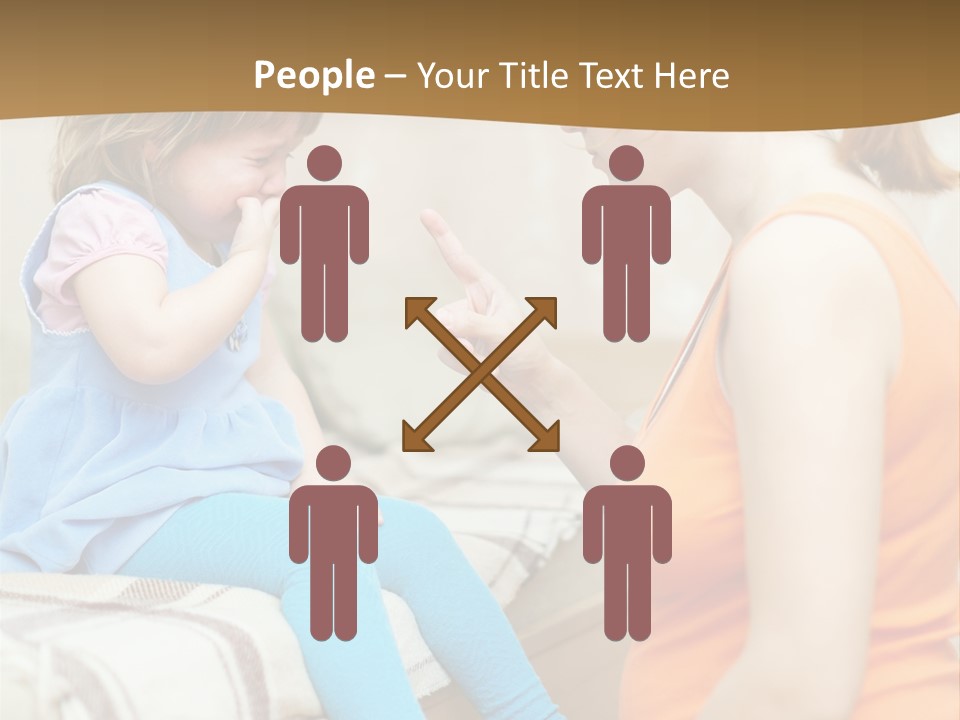 A Woman Sitting On A Bed Talking To A Little Girl PowerPoint Template