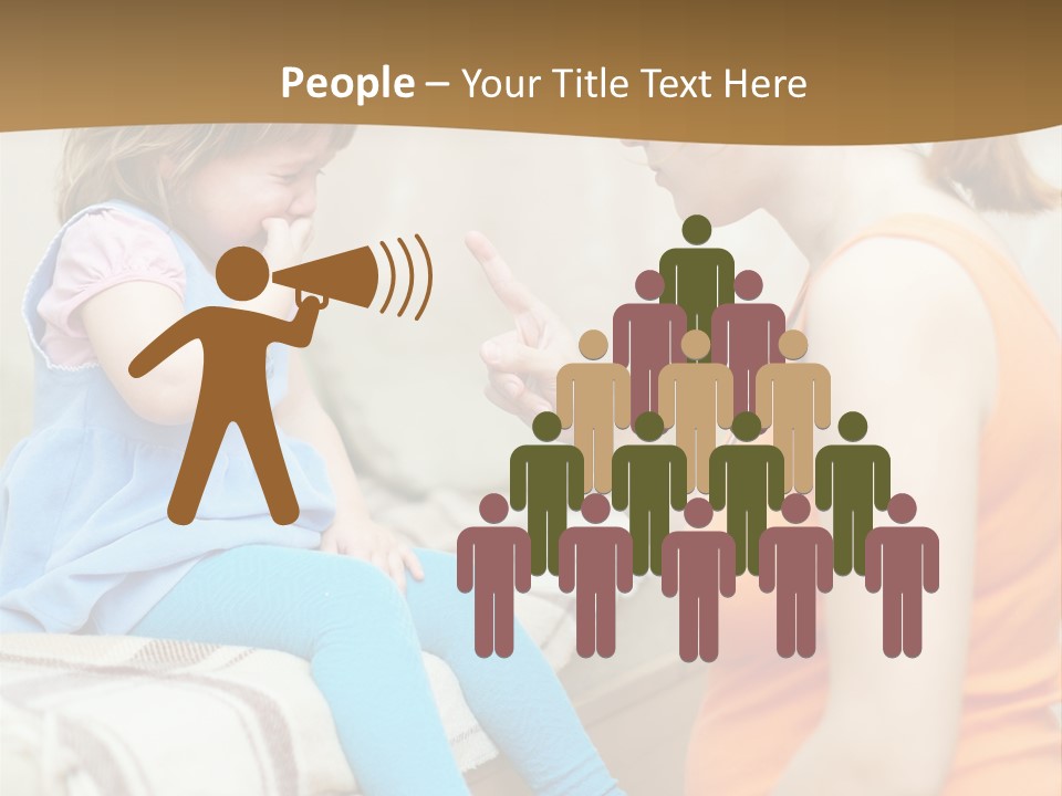 A Woman Sitting On A Bed Talking To A Little Girl PowerPoint Template