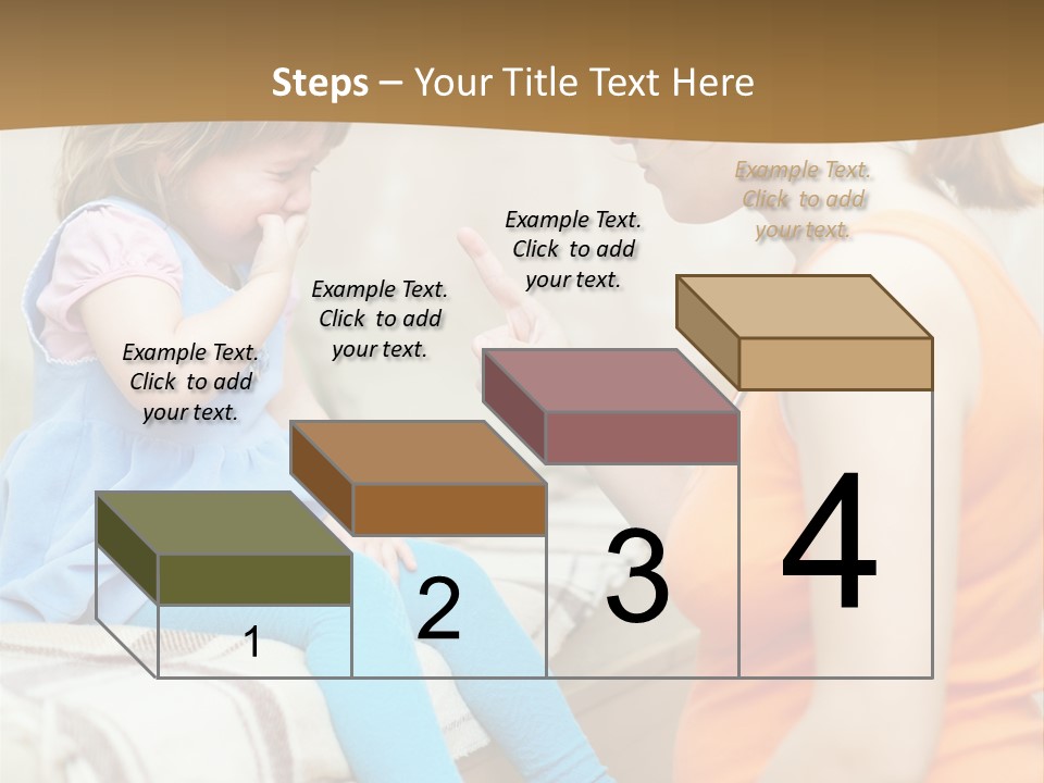 A Woman Sitting On A Bed Talking To A Little Girl PowerPoint Template