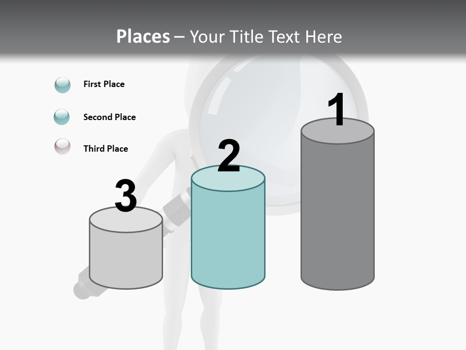 A Person Holding A Magnifying Glass Over His Head PowerPoint Template