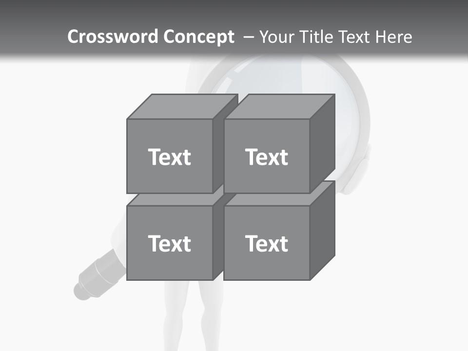 A Person Holding A Magnifying Glass Over His Head PowerPoint Template