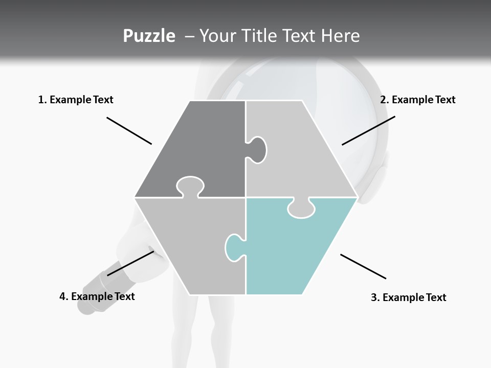 A Person Holding A Magnifying Glass Over His Head PowerPoint Template