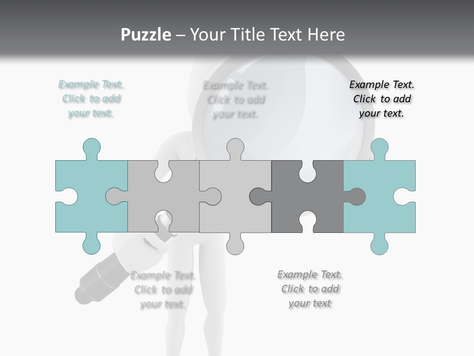 A Person Holding A Magnifying Glass Over His Head PowerPoint Template