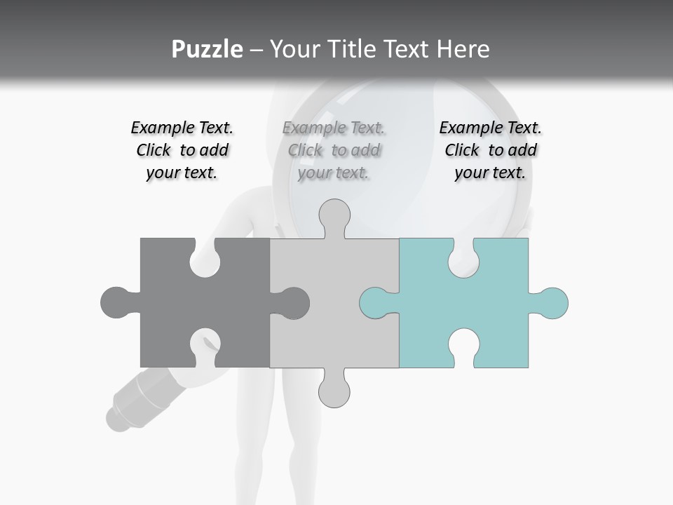 A Person Holding A Magnifying Glass Over His Head PowerPoint Template