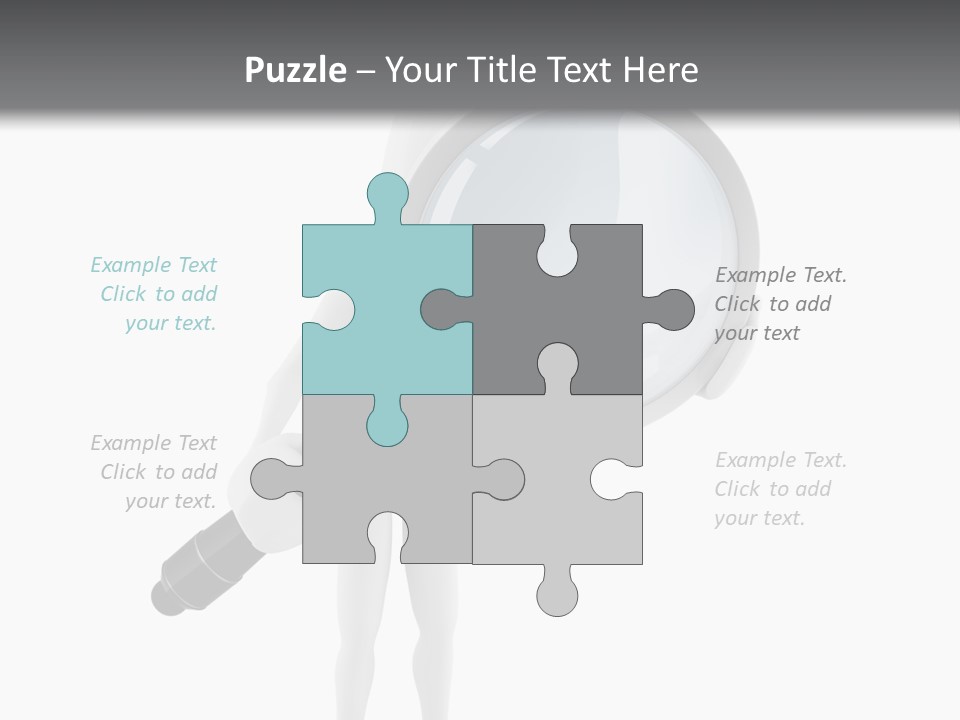 A Person Holding A Magnifying Glass Over His Head PowerPoint Template