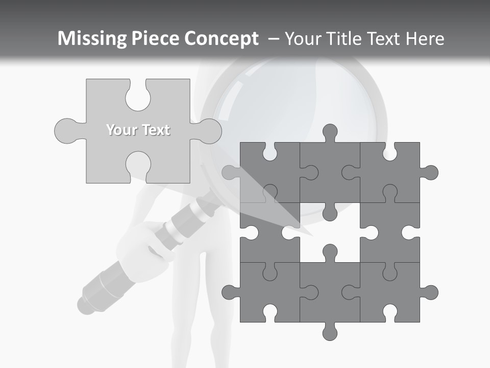 A Person Holding A Magnifying Glass Over His Head PowerPoint Template