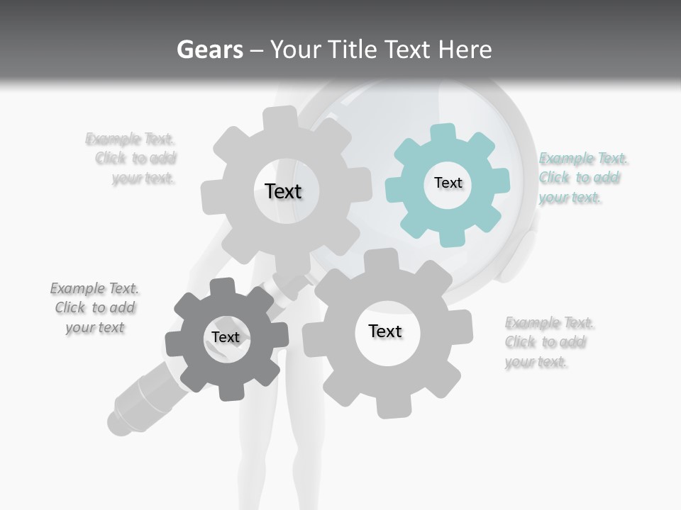A Person Holding A Magnifying Glass Over His Head PowerPoint Template