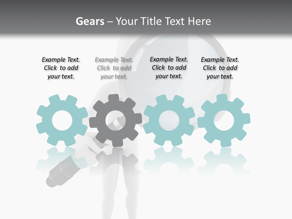 A Person Holding A Magnifying Glass Over His Head PowerPoint Template