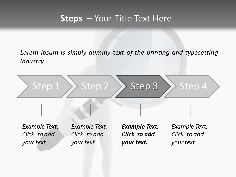 A Person Holding A Magnifying Glass Over His Head PowerPoint Template
