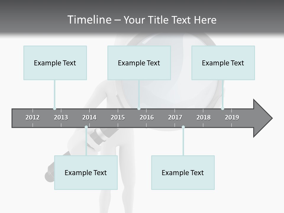 A Person Holding A Magnifying Glass Over His Head PowerPoint Template