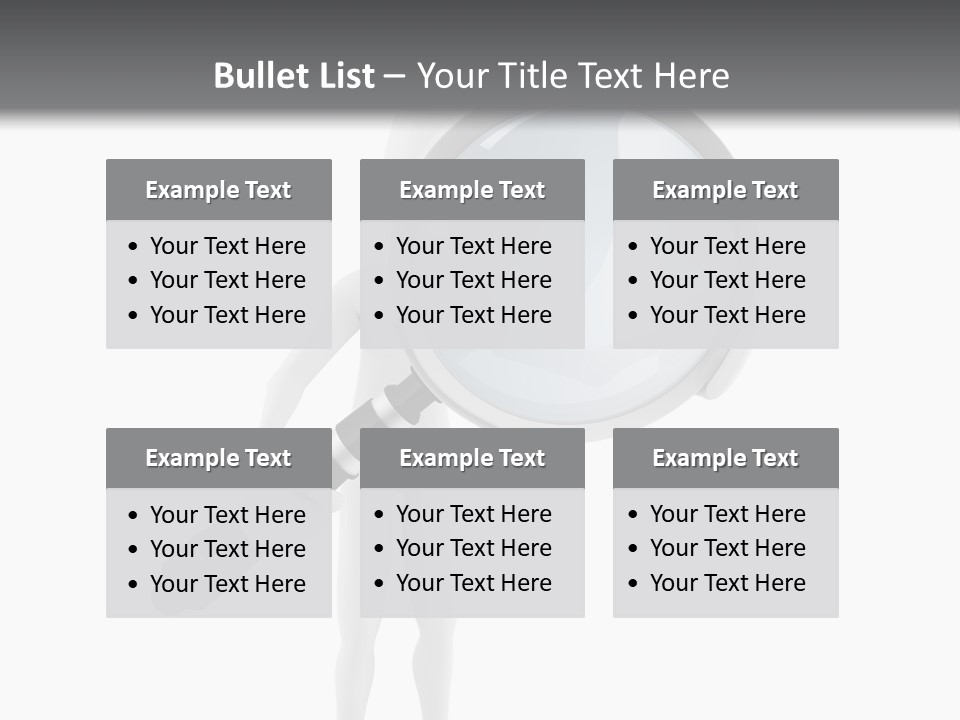 A Person Holding A Magnifying Glass Over His Head PowerPoint Template