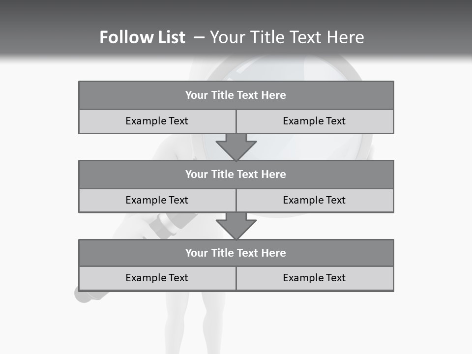 A Person Holding A Magnifying Glass Over His Head PowerPoint Template