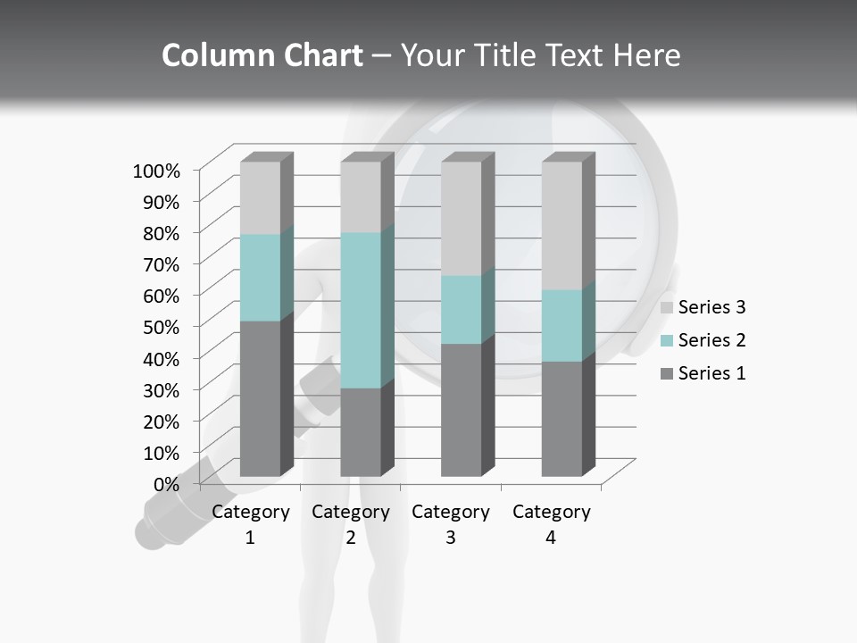 A Person Holding A Magnifying Glass Over His Head PowerPoint Template
