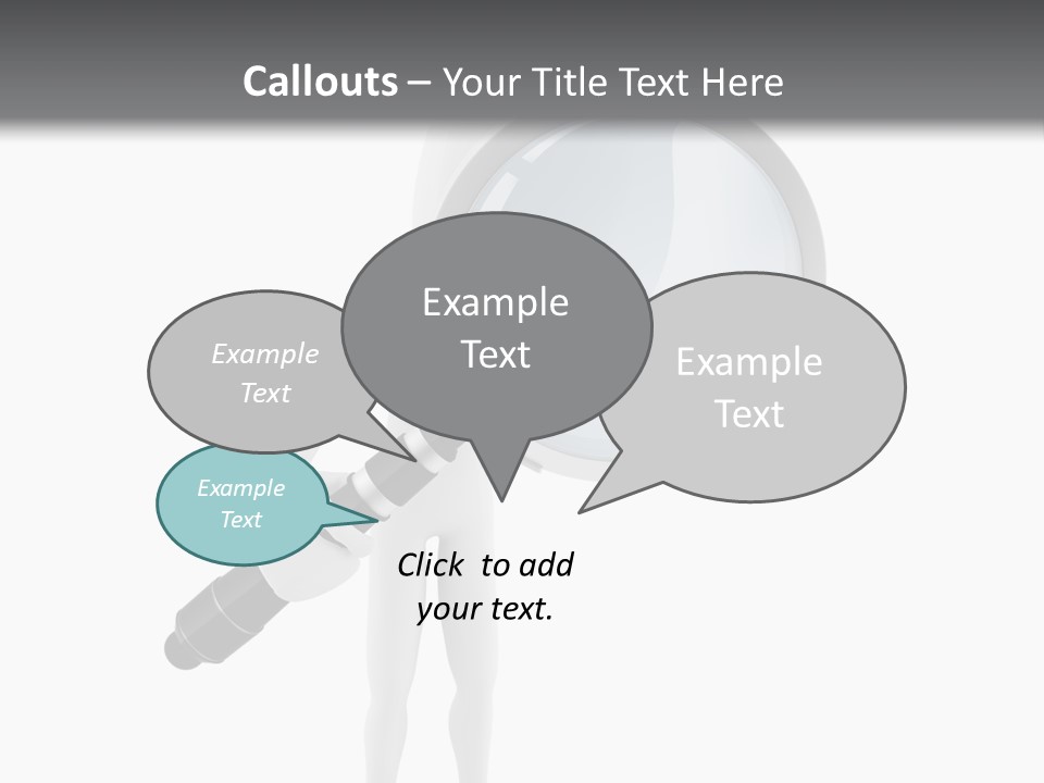 A Person Holding A Magnifying Glass Over His Head PowerPoint Template