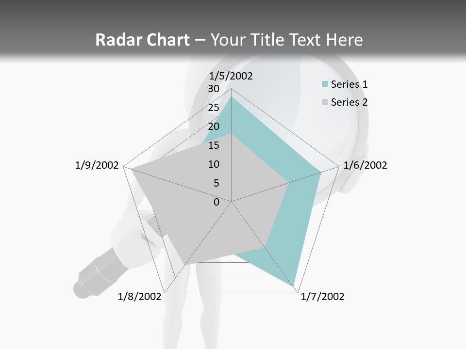 A Person Holding A Magnifying Glass Over His Head PowerPoint Template