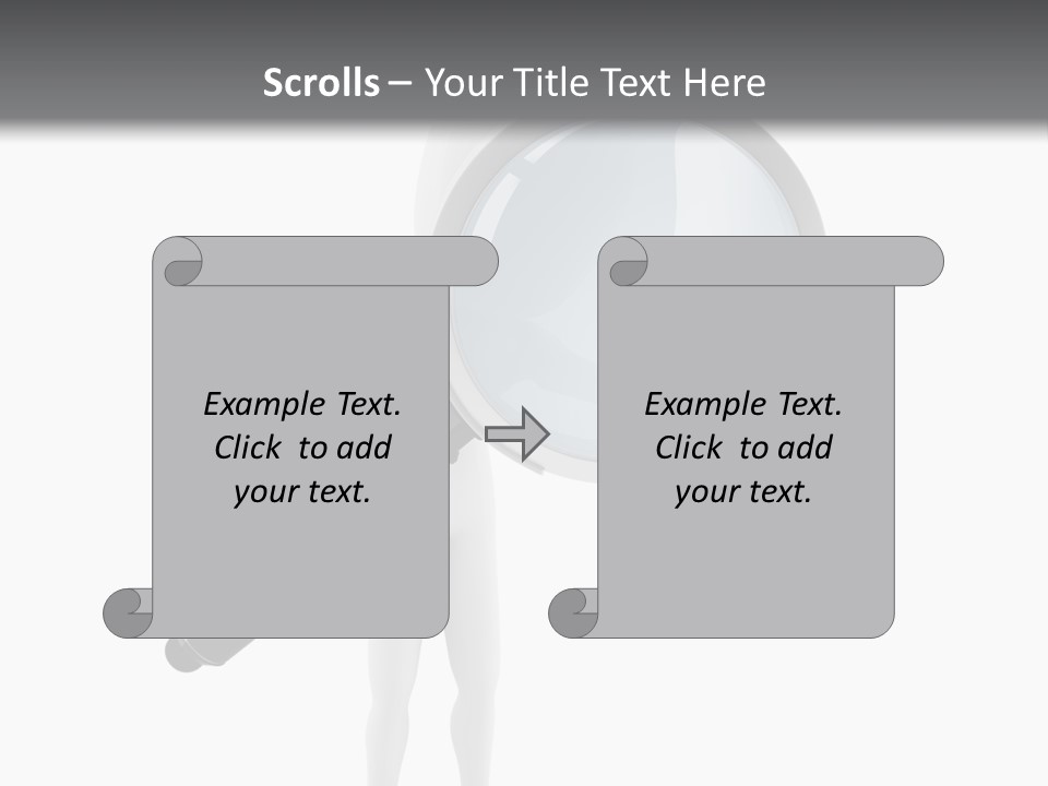 A Person Holding A Magnifying Glass Over His Head PowerPoint Template