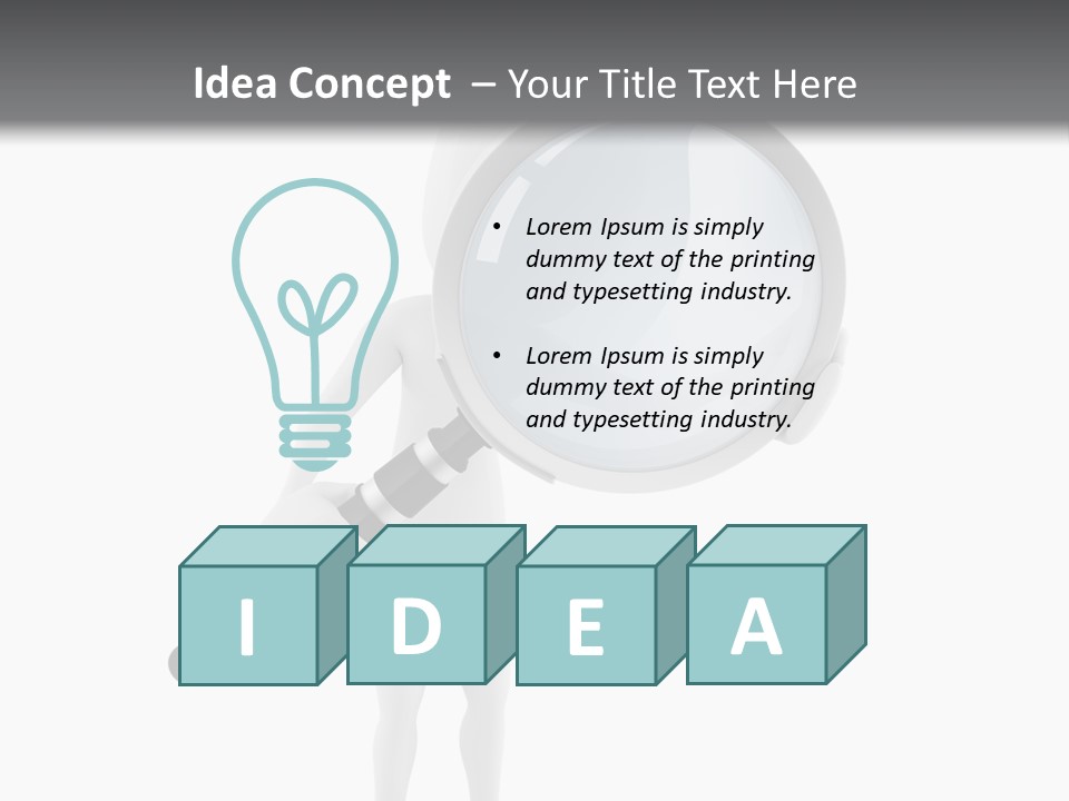 A Person Holding A Magnifying Glass Over His Head PowerPoint Template
