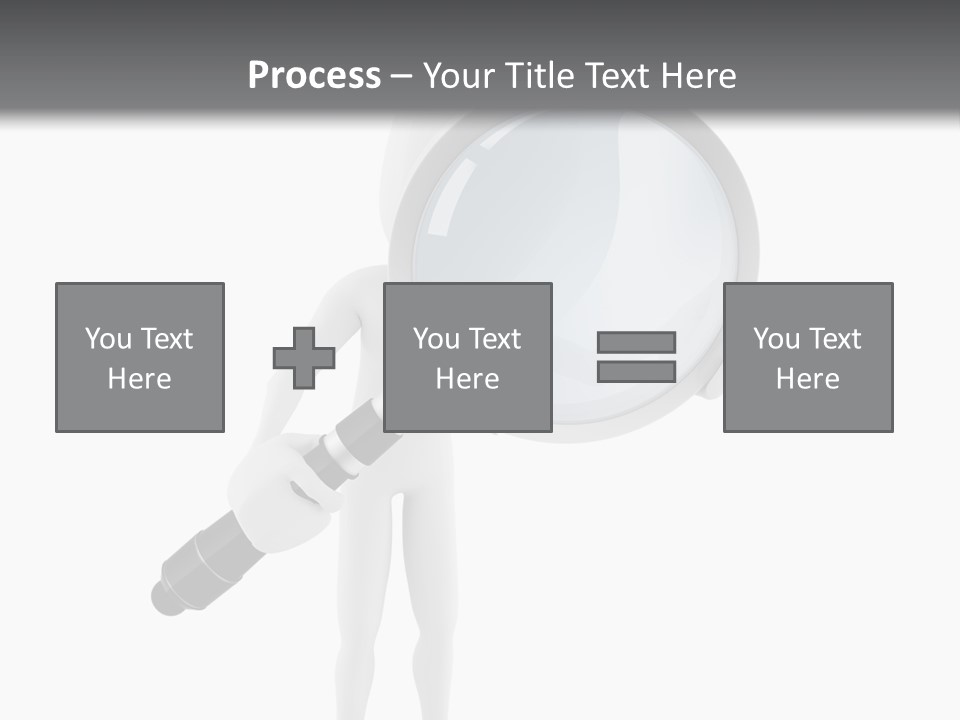 A Person Holding A Magnifying Glass Over His Head PowerPoint Template
