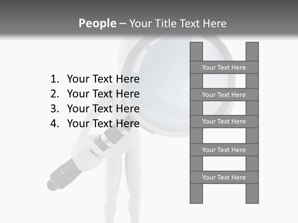 A Person Holding A Magnifying Glass Over His Head PowerPoint Template