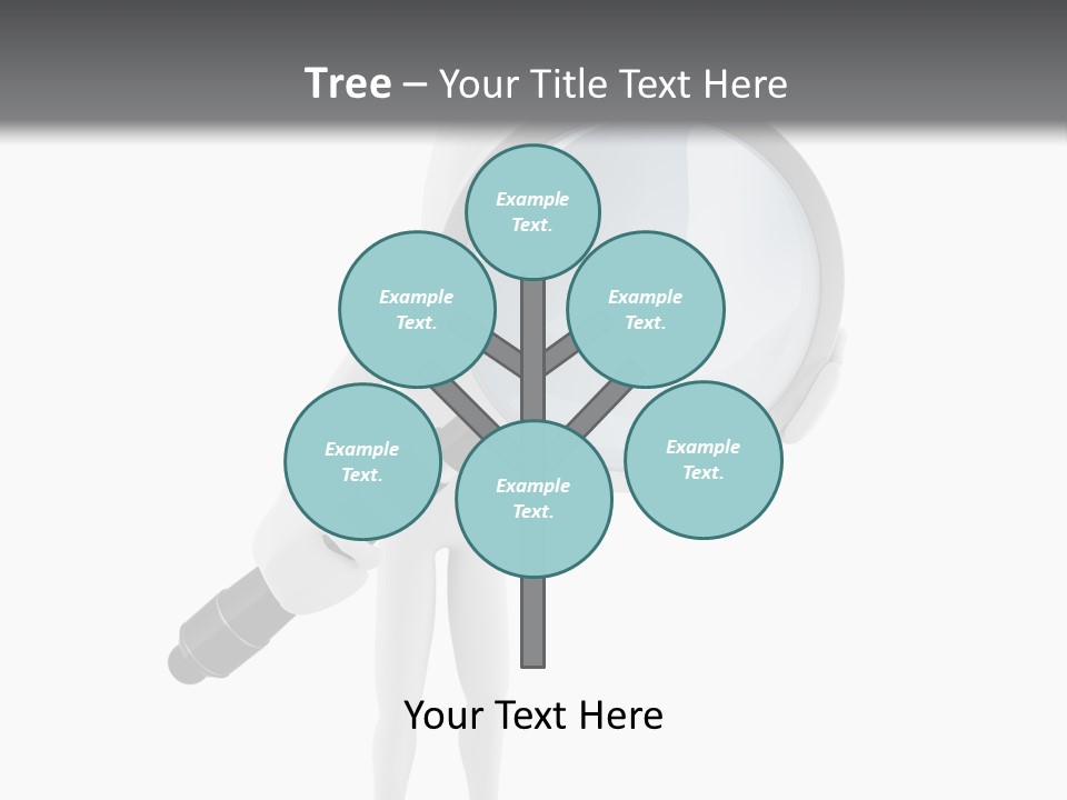 A Person Holding A Magnifying Glass Over His Head PowerPoint Template